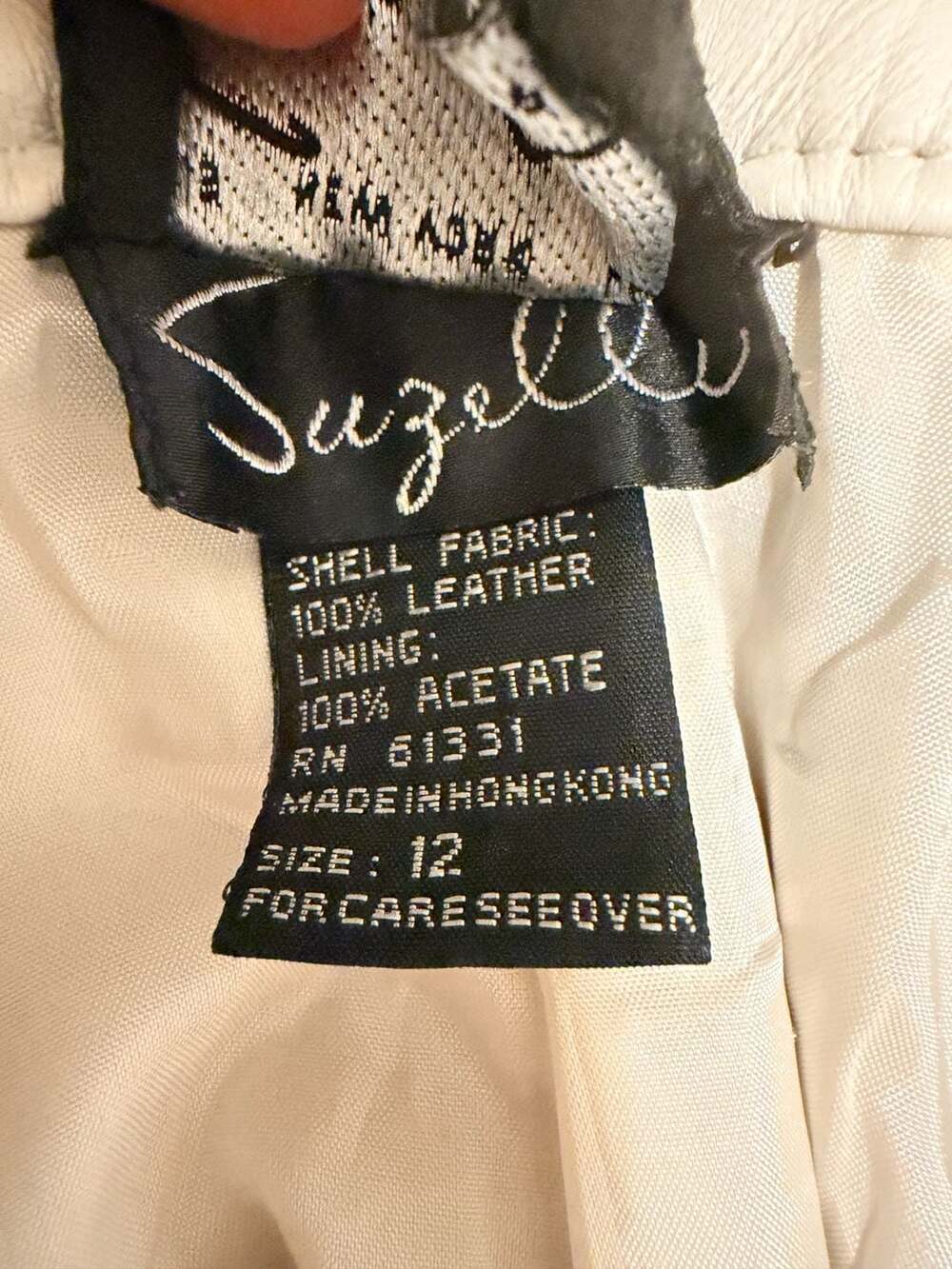 Suzelle Vintage Off-White 100% Leather Pants Size 12 - Picture 6 of 11
